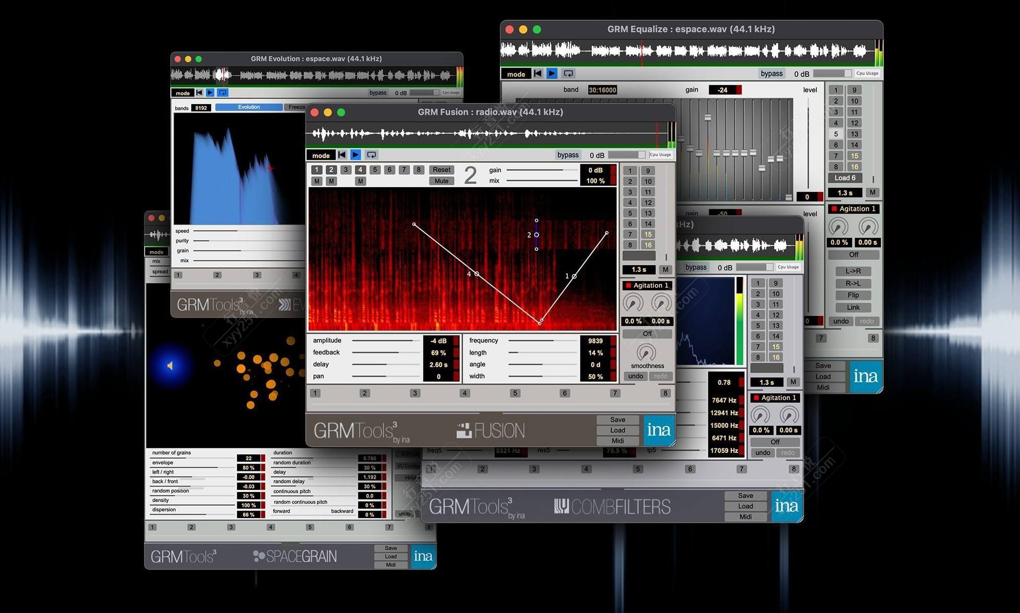 GRM Tools 声音设计插件合集 CombFilter/Doppler/Spaces WIN/MAC
