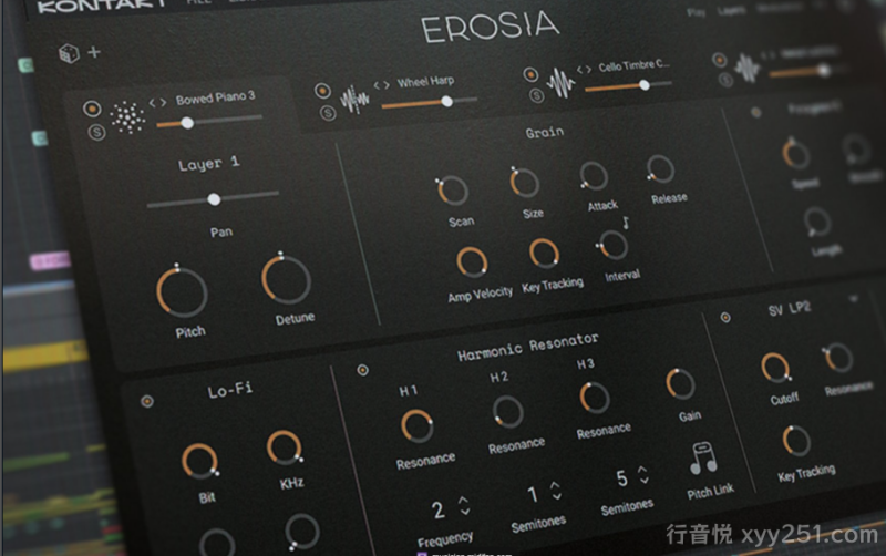Native Instruments Erosia 摩擦质感影视/氛围/声音设计 Kontakt-Xmusix 行音悦