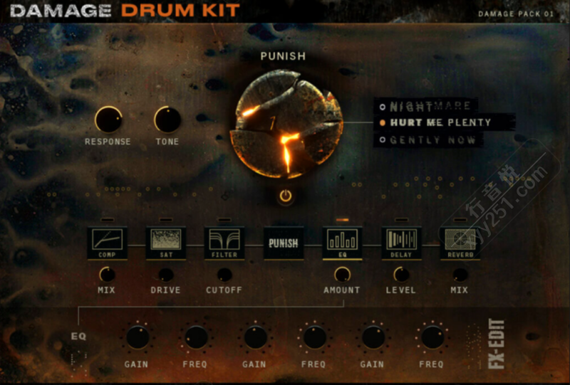 Damage Drum Kit摇滚鼓组律动库 Kontakt音源