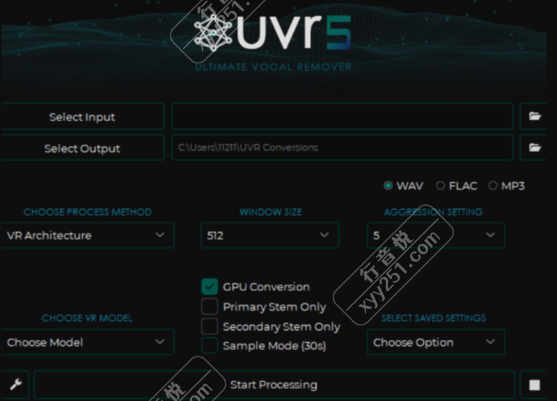 UVR5 Ultimate Vocal Remover 终极伴奏人声提取软件-行音悦 - XYY