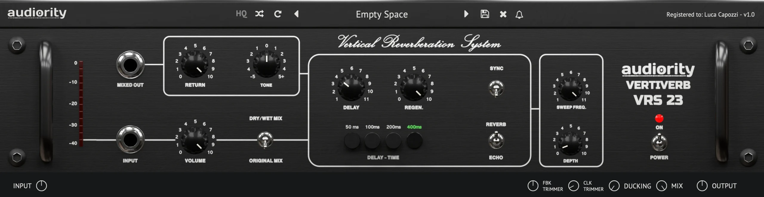 Audiority VertiVerb VRS23 BBD 回声混响 (WIN)