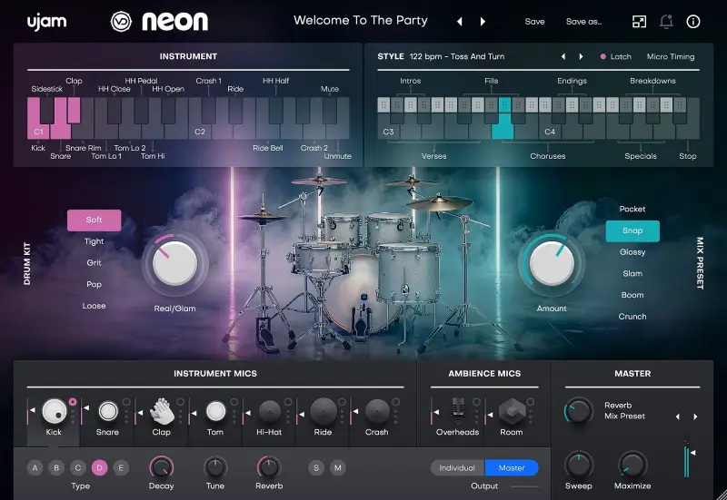 uJAM Virtual Drummer NEON 虚拟鼓手WIN/MAC